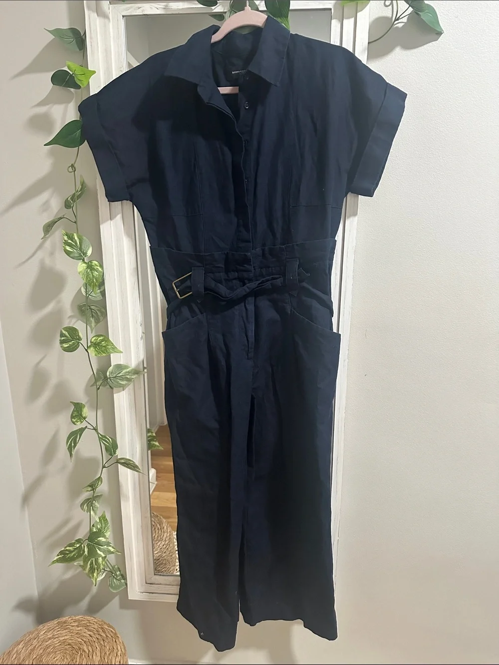 Banana Republic Navy Button-Front jumpsuits